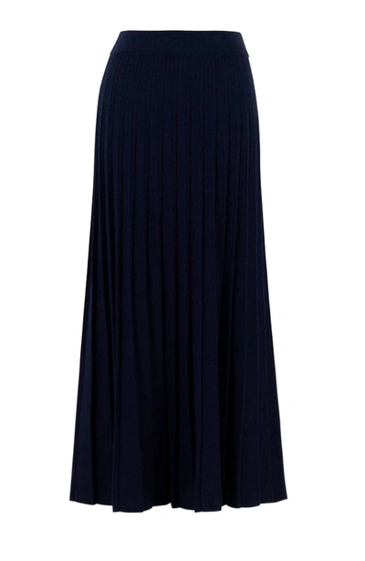 Marble Knit Sweater Skirt In Navy In Blue