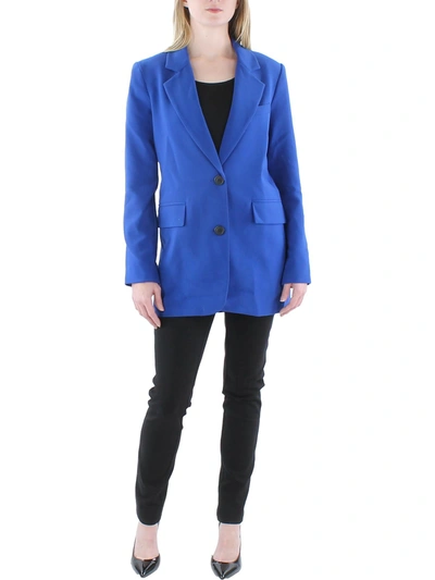 Shop Vince Camuto Womens Notch Lapel Career Two-button Blazer In Blue