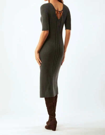 Ecru Travelling Rib Dress In Grey In Grey