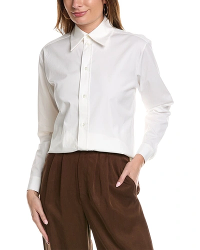 Shop Michael Kors Side Button Convertible Shirt In White