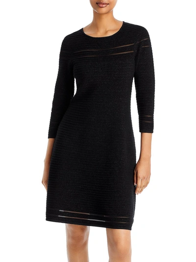 Shop T Tahari Womens Crewneck Mini Fit & Flare Dress In Black