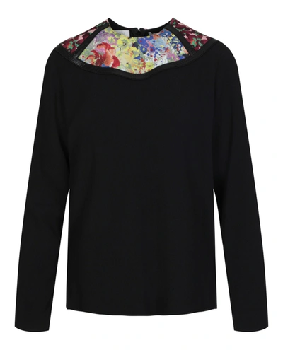 Shop Stella Mccartney Patchwork Wool Sweater In Black