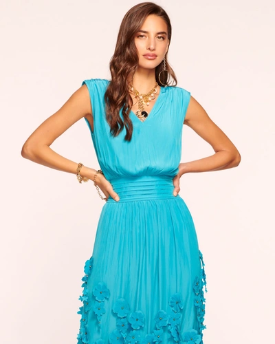 Shop Ramy Brook Jacqueline Embellished Maxi Dress In Calypso Blue