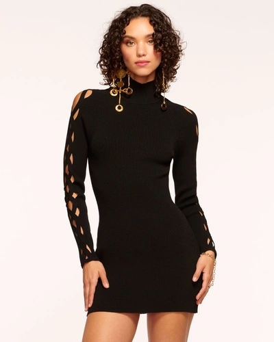 Shop Ramy Brook Kiana Cutout Sweater Dress In Black