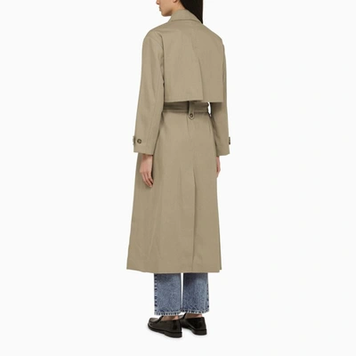 Shop Apc A.p.c. Louise Double-breasted Trench Coat With Belt In Beige