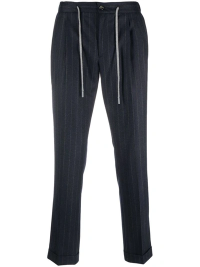 Shop Barba Roma Drawstring Trousers Clothing In Blue