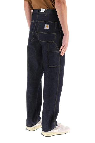 Shop Carhartt Wip Loose Fit Single Knee Jeans In Blue