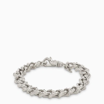 Emanuele Bicocchi Sterling Silver 925 Chain Bracelet With Small Crystals In Metallic