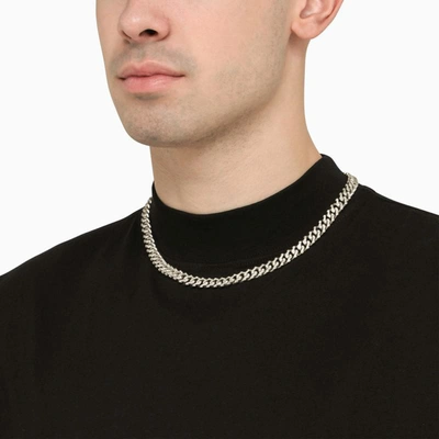 Emanuele Bicocchi 925 Silver Chain Necklace With Crystals In Metallic