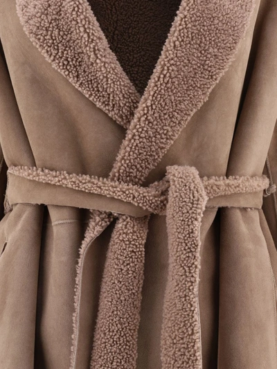 Shop Salvatore Santoro Leather And Shearling Jacket In Beige