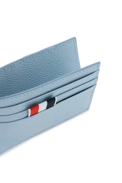 Shop Thom Browne 4-bar Leather Card Holder In Blue