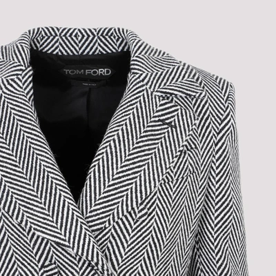 Shop Tom Ford Chevron Fitted Jacket In Black