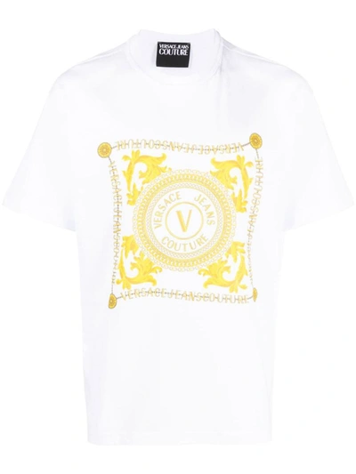 Shop Versace Jeans Couture Scarf Printing T-shirt Clothing In White
