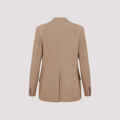 Shop Victoria Beckham Asymetric Double Layer Jacket In Nude & Neutrals