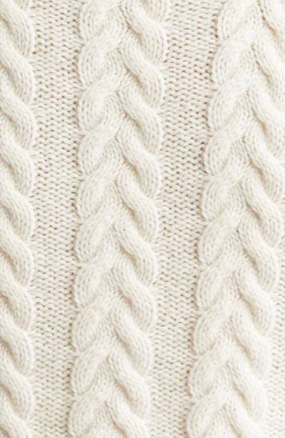 Shop Max Mara Oscuro Cable Knit Crop Wool & Cashmere Sweater In Ivory