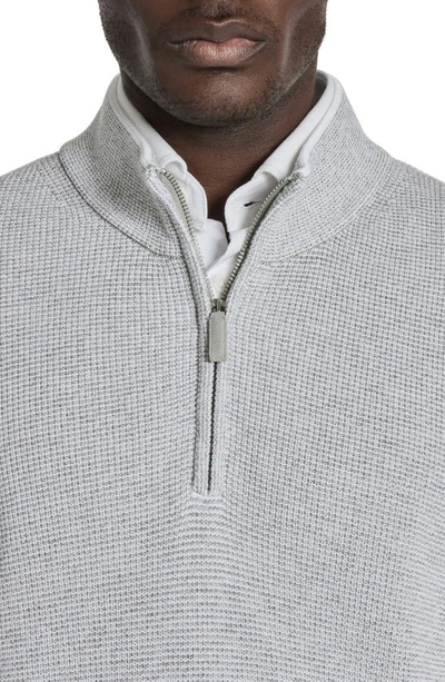 Shop Jack Victor Daulac Quarter Zip Pullover In Pale Grey