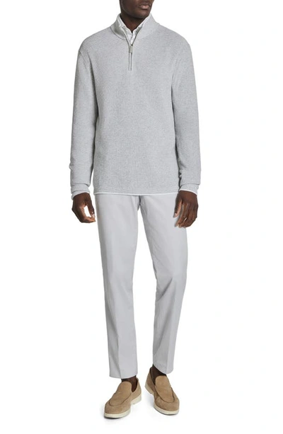 Shop Jack Victor Daulac Quarter Zip Pullover In Pale Grey