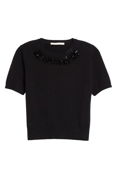 Shop Jason Wu Collection Beaded Detail Wool & Cashmere Sweater In Black