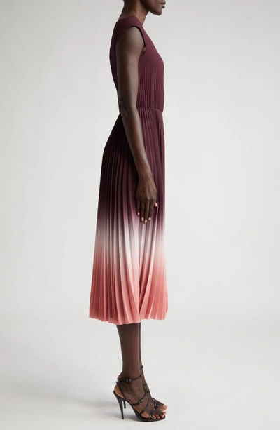 Jason Wu Collection Ombre Pleated Crepe Dress In Fig/ Rosewater