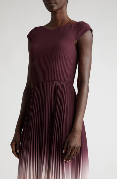 Jason Wu Collection Ombre Pleated Crepe Dress In Fig/ Rosewater