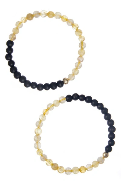 The Healer’s Collection N69 Money Max Set Of 2 Healer's Bracelets In Black