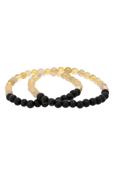 Shop The Healer’s Collection N69 Money Max Set Of 2 Healer's Bracelets In Black