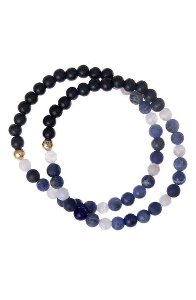 Shop The Healer’s Collection N12 Express & Communicate Set Of 2 Healer's Bracelets In Black