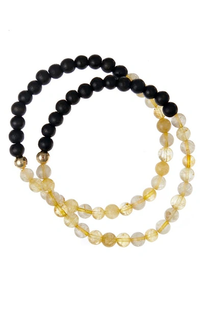 Shop The Healer’s Collection N69 Money Max Set Of 2 Healer's Bracelets In Black