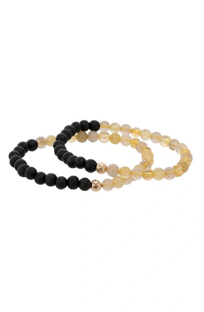 Shop The Healer’s Collection N69 Money Max Set Of 2 Healer's Bracelets In Black
