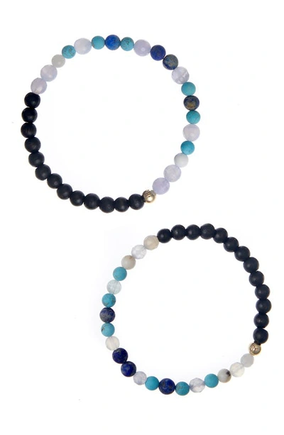 Shop The Healer’s Collection N16 Protection & Inner Strength Set Of 2 Healer's Bracelets In Black