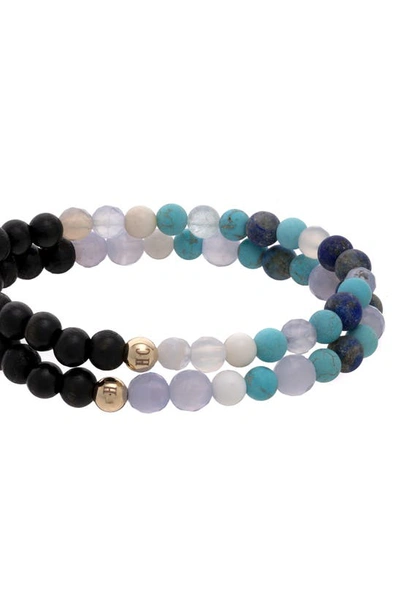 Shop The Healer’s Collection N16 Protection & Inner Strength Set Of 2 Healer's Bracelets In Black