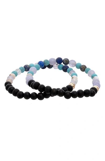 The Healer’s Collection N16 Protection & Inner Strength Set Of 2 Healer's Bracelets In Black