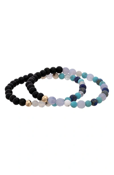 Shop The Healer’s Collection N16 Protection & Inner Strength Set Of 2 Healer's Bracelets In Black