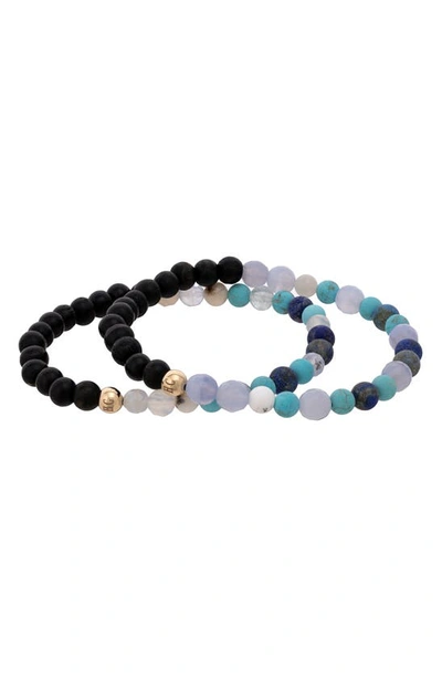The Healer’s Collection N16 Protection & Inner Strength Set Of 2 Healer's Bracelets In Black