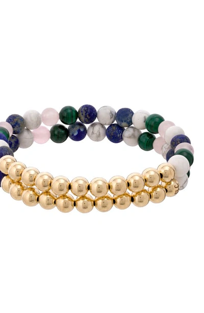 Shop The Healer’s Collection N91 Mental Focus Set Of 2 Healer's Bracelets In Yellow Gold