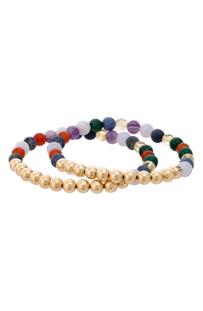 Shop The Healer’s Collection N8 Sleep Set Of 2 Healer's Bracelets In Yellow Gold