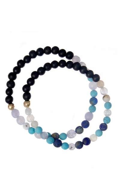 Shop The Healer’s Collection N16 Protection & Inner Strength Set Of 2 Healer's Bracelets In Black