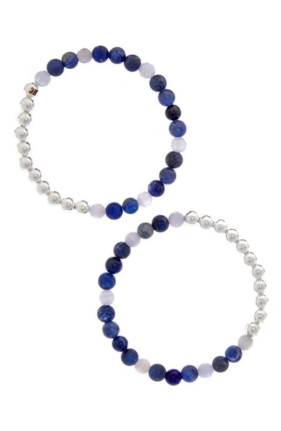 Shop The Healer’s Collection N12 Express & Communicate Set Of 2 Healer's Bracelets In Silver