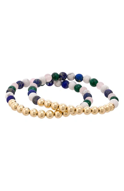 The Healer’s Collection The Healer's Collection N91 Mental Focus Set Of 2 Healer's Bracelets In Yellow Gold