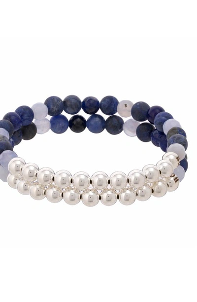 Shop The Healer’s Collection N12 Express & Communicate Set Of 2 Healer's Bracelets In Silver