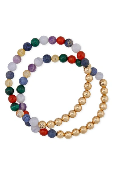 Shop The Healer’s Collection N8 Sleep Set Of 2 Healer's Bracelets In Yellow Gold