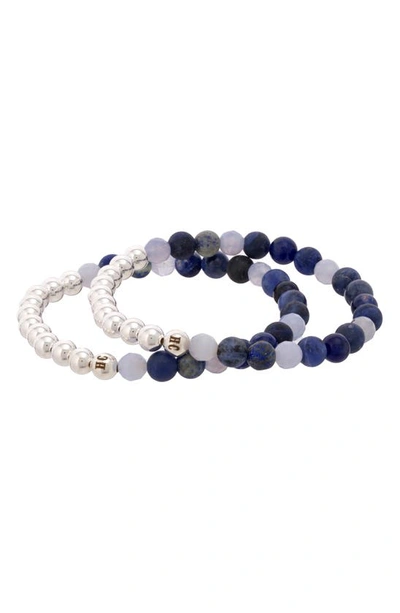 Shop The Healer’s Collection The Healer's Collection N12 Express & Communicate Set Of 2 Healer's Bracelets In Silver