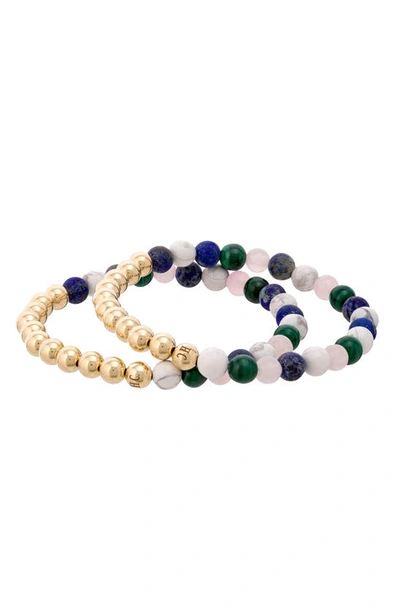 The Healer’s Collection The Healer's Collection N91 Mental Focus Set Of 2 Healer's Bracelets In Yellow Gold