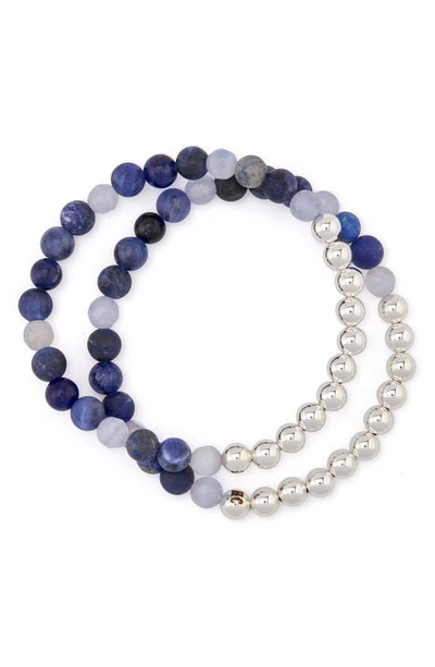 Shop The Healer’s Collection N12 Express & Communicate Set Of 2 Healer's Bracelets In Silver