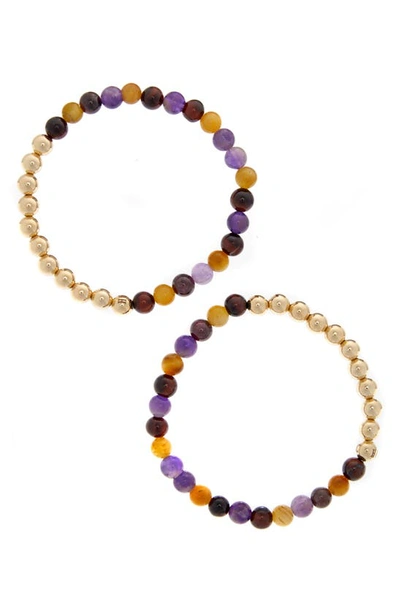 Shop The Healer’s Collection N19 Anxiety Free Set Of 2 Healer's Bracelets In Yellow Gold