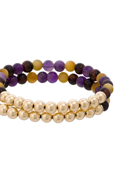 Shop The Healer’s Collection N19 Anxiety Free Set Of 2 Healer's Bracelets In Yellow Gold