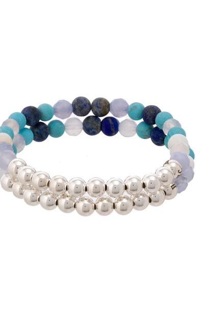 The Healer’s Collection The Healer's Collection N16 Protection & Inner Strength Set Of 2 Healer's Bracelets In Silver