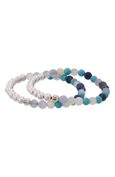 The Healer’s Collection The Healer's Collection N16 Protection & Inner Strength Set Of 2 Healer's Bracelets In Silver