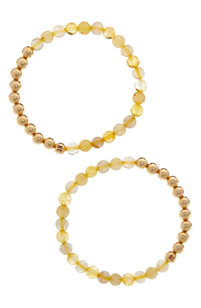 Shop The Healer’s Collection N69 Money Max Set Of 2 Healer's Bracelets In Yellow Gold