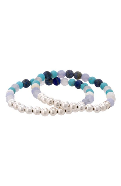 The Healer’s Collection The Healer's Collection N16 Protection & Inner Strength Set Of 2 Healer's Bracelets In Silver